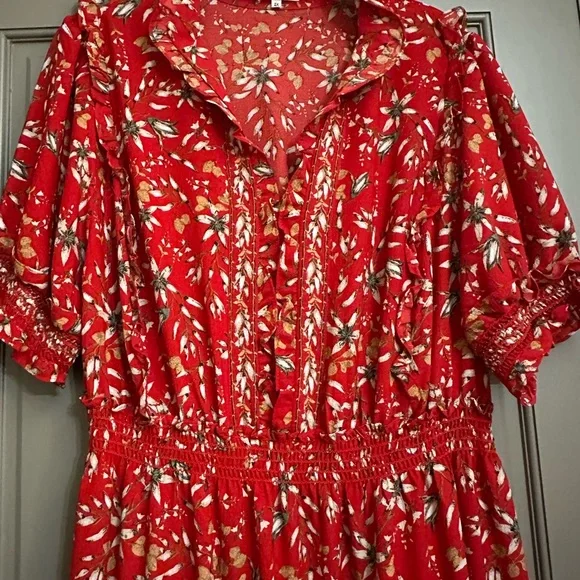 Max Studio Red Floral Maxi Dress - Picture 3 of 5